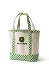 Lands' End John Deere Medium Open Top Tote In White