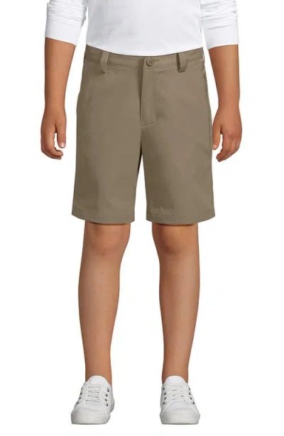 Lands' End Kids'  School Uniform Boys Active Chino Shorts In Khaki
