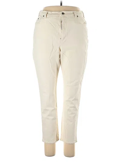 Pre-owned Lands' End Khaki Pant In White