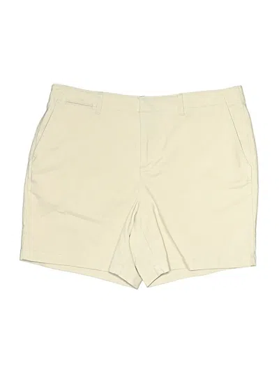 Pre-owned Lands' End Khaki Shorts In Ivory