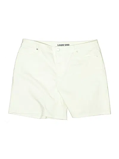 Pre-owned Lands' End Khaki Shorts In Ivory