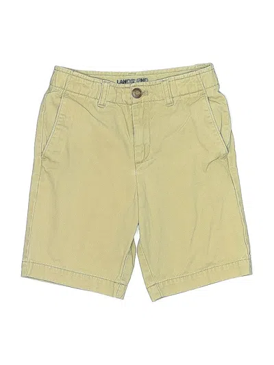 Pre-owned Lands' End Kids'  Khaki Shorts In Yellow