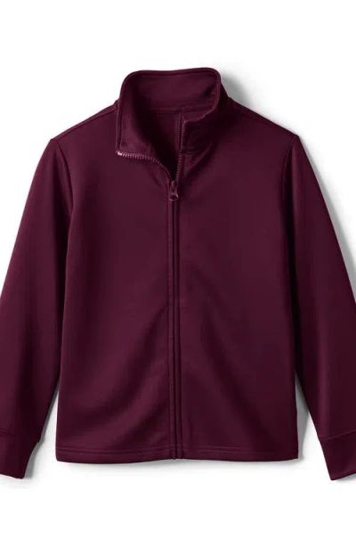 Lands' End Kids Active Performance Full Zip Jacket In Burgundy