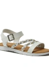 Lands' End Kids Braided Easy On Dress Sandals In Bright White