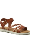Lands' End Kids Braided Easy On Dress Sandals In Tan