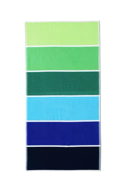 Lands' End Kids Cabana Stripe Beach Towel In Lime Jade Multi Stripe