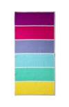 Lands' End Kids Cabana Stripe Beach Towel In Violet Rose Multi Stripe