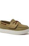 Lands' End Kids Canvas Easy On Boat Shoes In Brown