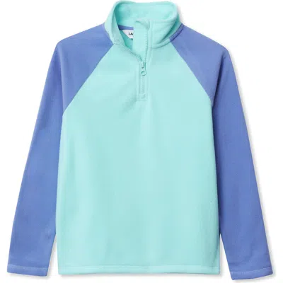 Lands' End Kids Every Day Fleece Quarter Zip In Blue