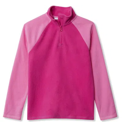 Lands' End Kids Every Day Fleece Quarter Zip In Purple