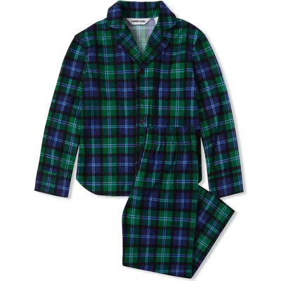 Lands' End Kids Flannel 2 Piece Pajama Set In Green