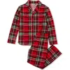 Lands' End Kids Flannel 2 Piece Pajama Set In Red
