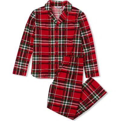 Lands' End Kids Flannel 2 Piece Pajama Set In Red