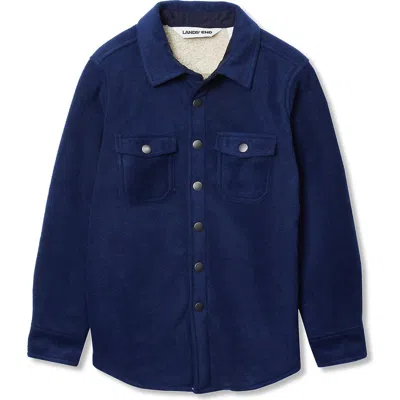 Lands' End Kids Flannel Shacket In Blue