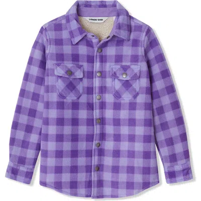 Lands' End Kids Flannel Shacket In Purple