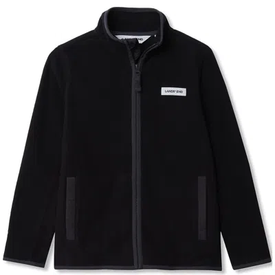 Lands' End Kids Fleece Full Zip Jacket In Black