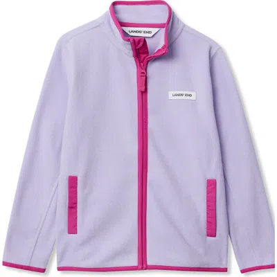 Lands' End Kids Fleece Full Zip Jacket In Purple