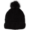 Lands' End Kids Fleece Lined Pom Hat In Black