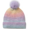 Lands' End Kids Fleece Lined Pom Hat In Purple