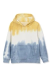Lands' End Kids Fleece Pullover Hoodie In Copen Blue Ombre