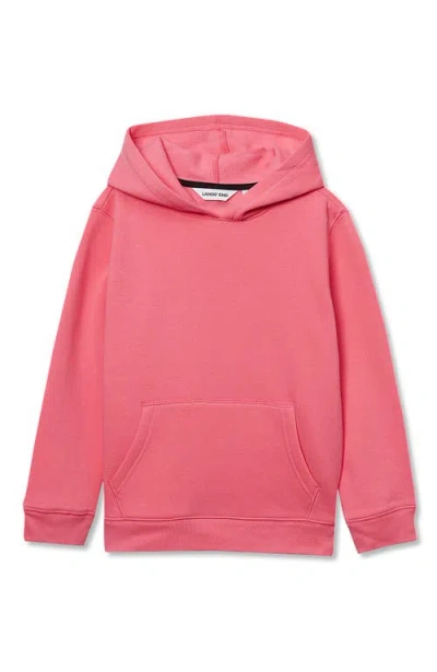 Lands' End Kids Fleece Pullover Hoodie In Pink