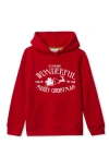 Lands' End Kids Fleece Pullover Hoodie In Red
