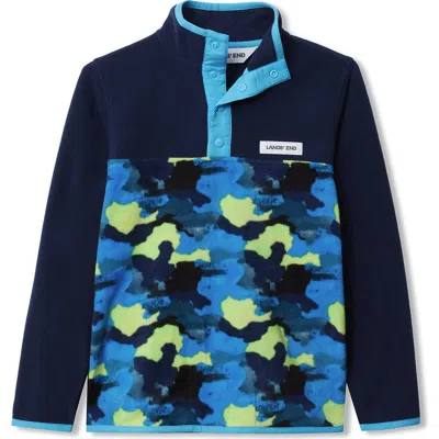 Lands' End Kids Fleece Quarter Zip In Black