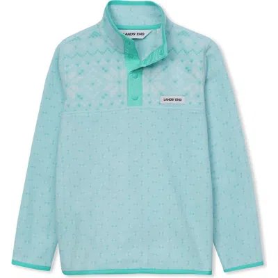 Lands' End Kids Fleece Quarter Zip In Green
