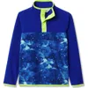 Lands' End Kids Fleece Quarter Zip In Blue