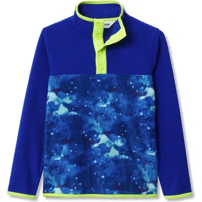 Lands' End Kids Fleece Quarter Zip In Blue