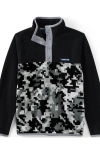 Lands' End Kids Fleece Quarter Zip In Black Digital Camo