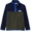 Lands' End Kids Fleece Quarter Zip In Blue