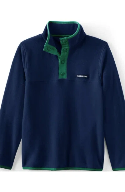 Lands' End Kids Fleece Quarter Zip In Deep Sea Navy