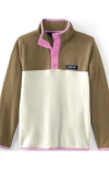 Lands' End Kids Fleece Quarter Zip In Khaki