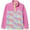 Lands' End Kids Fleece Quarter Zip In Pink