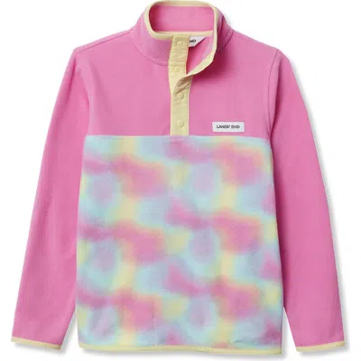 Lands' End Kids Fleece Quarter Zip In Pink
