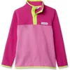 Lands' End Kids Fleece Quarter Zip In Pink
