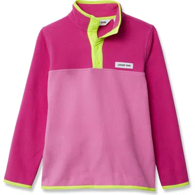 Lands' End Kids Fleece Quarter Zip In Pink