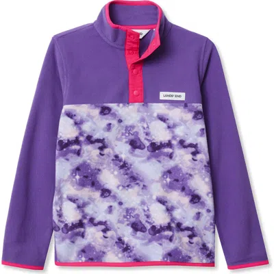 Lands' End Kids Fleece Quarter Zip In Purple