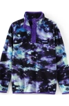 Lands' End Kids Fleece Quarter Zip In Violet Galaxy