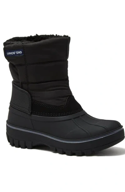 Lands' End Kids Frost Insulated Waterproof Snow Boots In Black