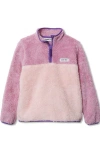 Lands' End Kids Heritage Fleece Quarter Zip Pullover Top In Pink