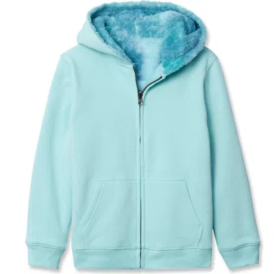 Lands' End Kids High Pile Lined Zip Hoodie In Blue