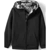 Lands' End Kids High Pile Lined Zip Hoodie In Black