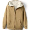 Lands' End Kids High Pile Lined Zip Hoodie In Gold Yellow