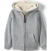 Lands' End Kids High Pile Lined Zip Hoodie In Gray Heather