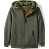 Lands' End Kids High Pile Lined Zip Hoodie In Olive Green