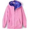 Lands' End Kids High Pile Lined Zip Hoodie In Whisper Pink