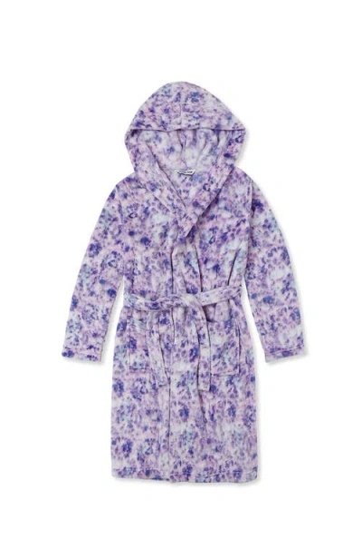 Lands' End Kids Hooded Fleece Solid Robe In Multi