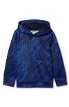 Lands' End Kids Husky Athletic Lightweight Hooded Sweatshirt In Blue